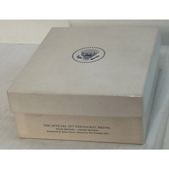 The Franklin Mint 1977 Bronze Jimmy Carter Inaugural Day Medallion USA 2 3/4” - Picture 3 of 4